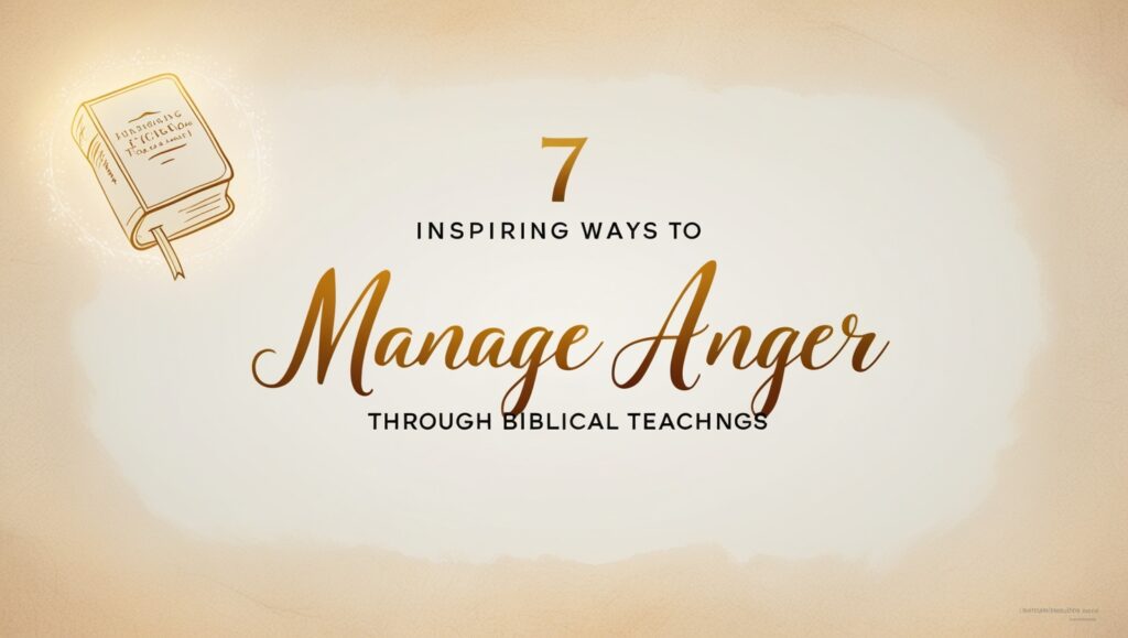 7 Inspiring Ways to Manage Anger Through Biblical Teachings